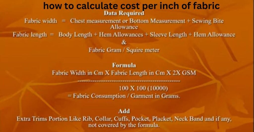 how to calculate cost per inch of fabric