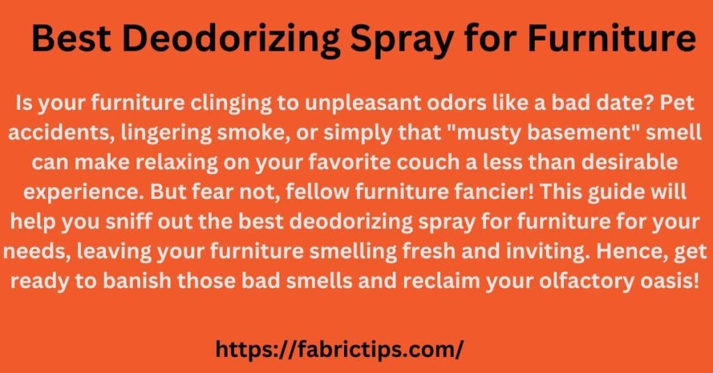 Best Deodorizing Spray for Furniture
