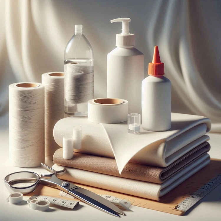 fabric glue guide showing no sew fabric repairs and hemming tape