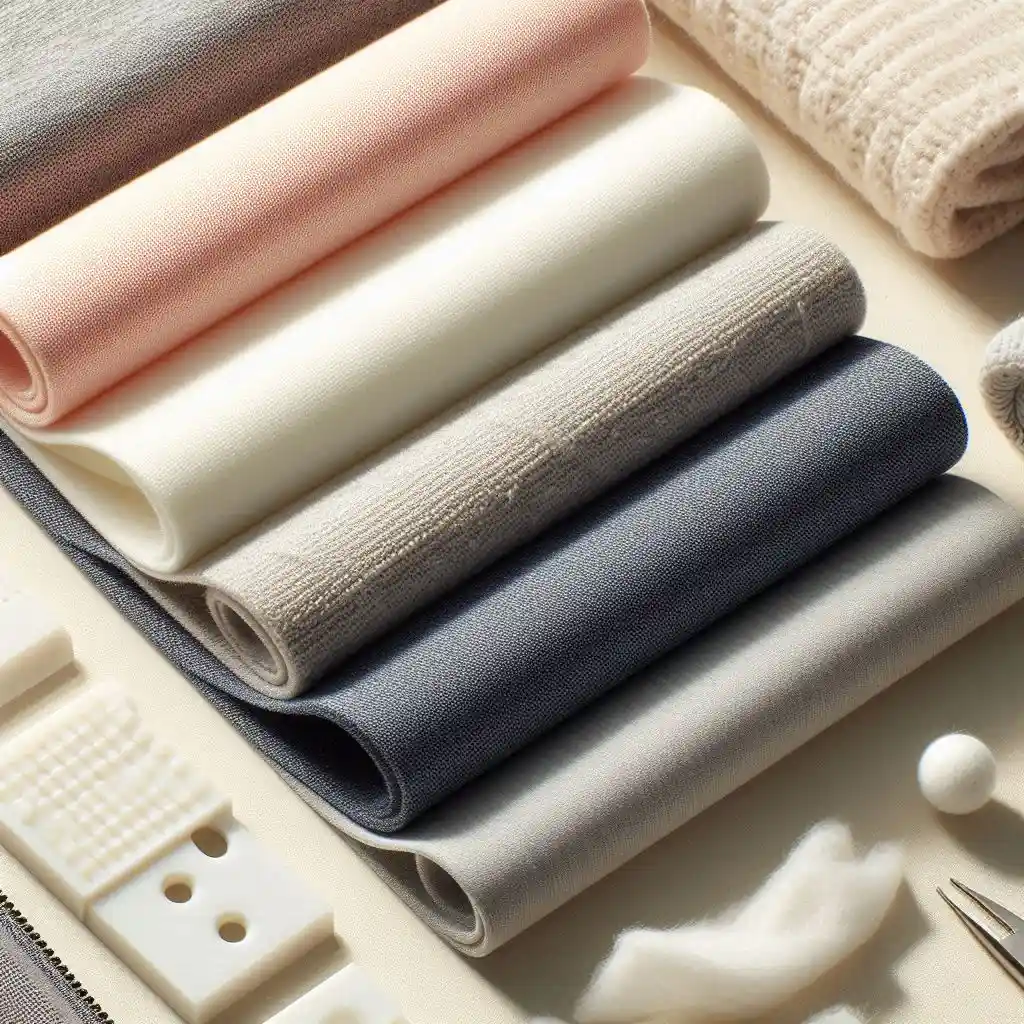 synthetic fabrics guide featuring polyester and acrylic fabric textures